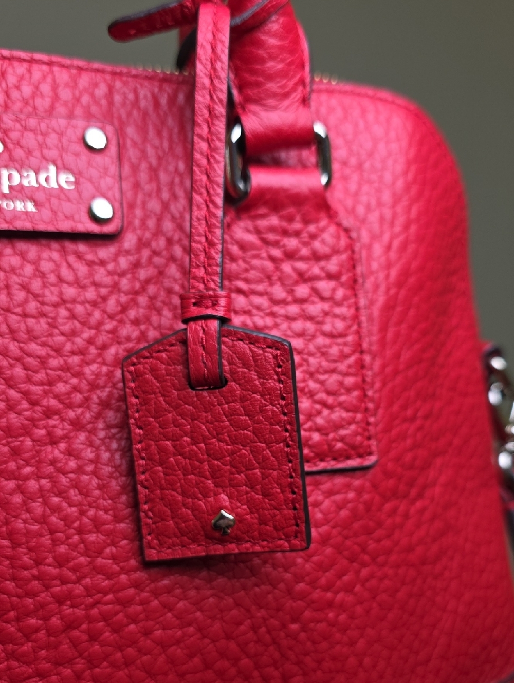 KATE SPADE SMALL RACHELLE Hot Chili Red Leather Bag BAY STREET EUC - Picture 4 of 16